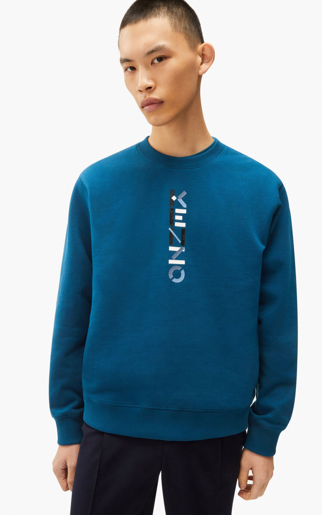 Sweat Kenzo Homme The Hiver Capsule Logo Bleu DNVIW-7039